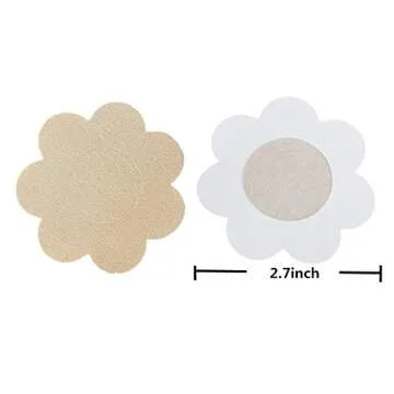 Hiramex Nipple Breast Covers, Disposable Breast Pasties Adhesive Bra Nippleless Cover (Black 10 Pairs + Beige 10 Pairs)