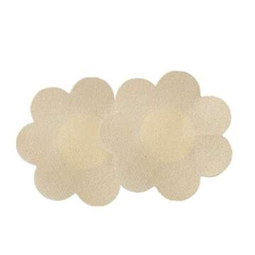 Hiramex Nipple Breast Covers, Disposable Breast Pasties Adhesive Bra Nippleless Cover (Black 10 Pairs + Beige 10 Pairs)