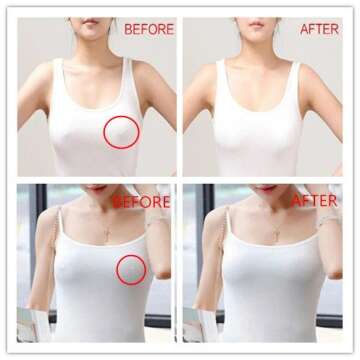 Hiramex Nipple Breast Covers, Disposable Breast Pasties Adhesive Bra Nippleless Cover (Black 10 Pairs + Beige 10 Pairs)