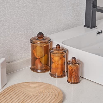 Elegant KMwares 3PCs Glass Apothecary Jar Set for Stylish Storage