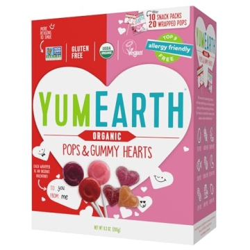 YumEarth Organic Assorted Gummies and Lollipops - Guilt-Free Valentines Treats, 9.38 Ounce, Allergy ...