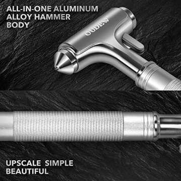 OUDEW Car Safety Hammer, Car Glass Breaker with Seat Belt Cutter, Automotive Escape Tool, Metal Wind...