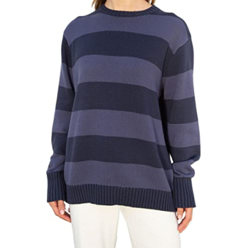 Women Y2K Striped Sweater Knit Oversized Long Sleeve Pullover Sweaters 90S Harajuku Preppy E-Girl St...