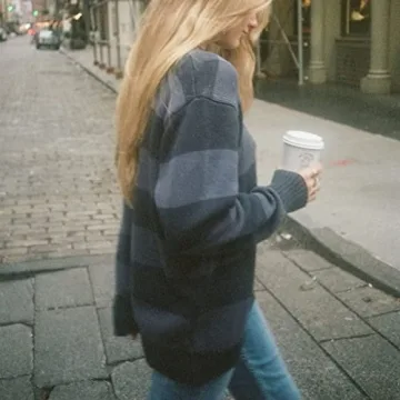 Trendy Women Y2K Striped Oversized Sweater for Style