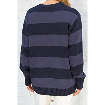Trendy Women Y2K Striped Oversized Sweater for Style
