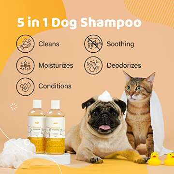 iPaw Oatmeal Dog Shampoo for Allergies with Aloe, Pet Shampoo for Dogs and Cats, Good for Dry and Se...