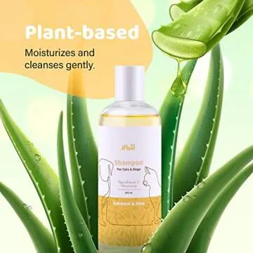 iPaw Oatmeal Dog Shampoo for Allergies with Aloe, Pet Shampoo for Dogs and Cats, Good for Dry and Sensitive Skin,Safe Ingredients, 375ml