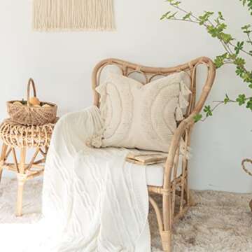 Foindtower Boho Half Moon Throw Pillow Covers - Cozy Decor