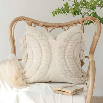 Foindtower Boho Half Moon Throw Pillow Covers - Cozy Decor