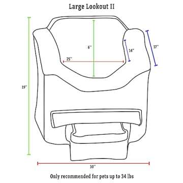 Snoozer Lookout II Pet Car Seat, Large II, Black