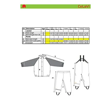 CeLaVi Kids Waterproof Rain and Snow Suit for All Ages