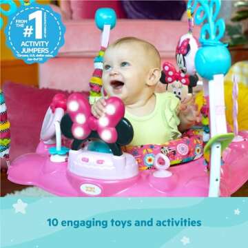 Bright Starts Disney Baby MINNIE MOUSE PeekABoo Baby Activity Center Jumper with 8 Toys, Lights & So...