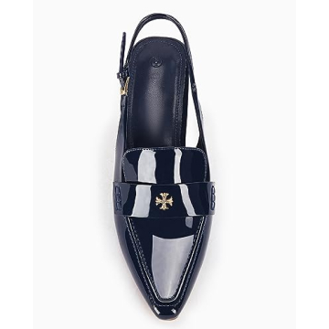 Coutgo Women's Pointed Toe Kitten Heel Sandals Navy