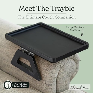 Shamrock Home Bamboo Trayble Couch Arm Table for All Couches