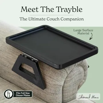 Shamrock Home Bamboo Trayble Couch Arm Table for All Couches
