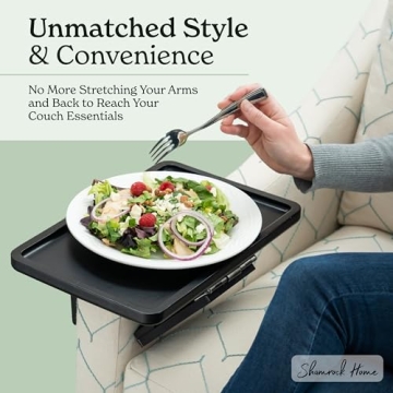 Shamrock Home Bamboo Trayble Couch Arm Table for All Couches