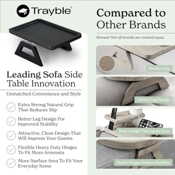 Shamrock Home Bamboo Trayble Couch Arm Table for All Couches