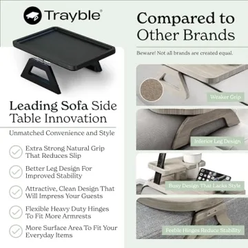 Shamrock Home Bamboo Trayble Couch Arm Table for All Couches