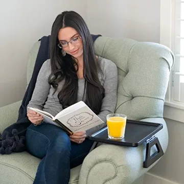 Shamrock Home Bamboo Trayble Couch Arm Table for All Couches