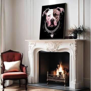 Poster Master Pit Bull Poster - Dog Portrait Print - Dog Art - Puppy Art - Minimal Art - Trendy Art - Modern Art - Animal Lover Art - Great Living Room or Office Wall Decor - 8x10 UNFRAMED Wall Art
