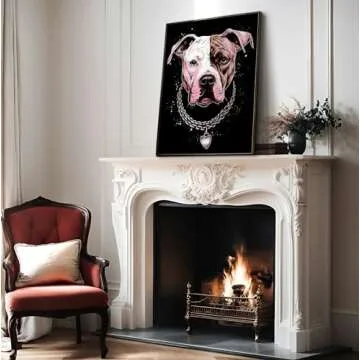 Poster Master Pit Bull Poster - Dog Portrait Print - Dog Art - Puppy Art - Minimal Art - Trendy Art - Modern Art - Animal Lover Art - Great Living Room or Office Wall Decor - 8x10 UNFRAMED Wall Art