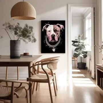 Poster Master Pit Bull Poster - Dog Portrait Print - Dog Art - Puppy Art - Minimal Art - Trendy Art - Modern Art - Animal Lover Art - Great Living Room or Office Wall Decor - 8x10 UNFRAMED Wall Art