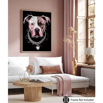 Poster Master Pit Bull Poster - Dog Portrait Print - Dog Art - Puppy Art - Minimal Art - Trendy Art - Modern Art - Animal Lover Art - Great Living Room or Office Wall Decor - 8x10 UNFRAMED Wall Art