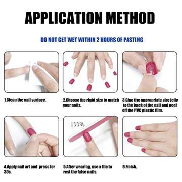 VOTACOS Press on Nails Long Stiletto Fake Nails Baby Blue False Nails with Sakura Design Matte Full Cover Stick on Nails for Women