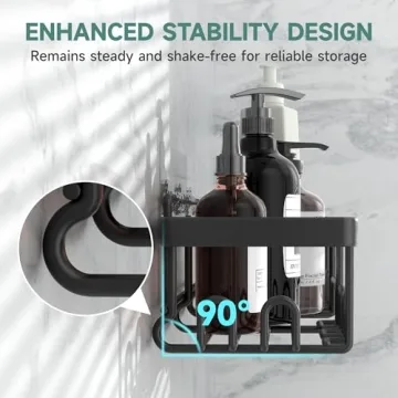 Veken Adhesive Shower Caddy 6-Pack for Modern Bathrooms