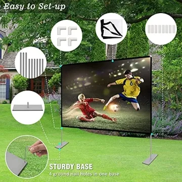 Premium Portable 100" Outdoor Projector Screen for Movie Nights