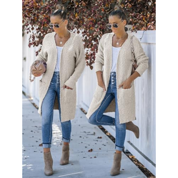 MEROKEETY Chunky Knit Cardigan for Cozy Winter Style