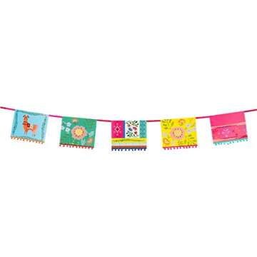 Talking Tables Colorful Mexican Pom Garland - Boho Fiesta Party 13ft