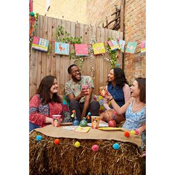 Talking Tables Mexican Pom Garland for Boho Parties