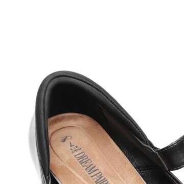DREAM PAIRS Womens Ballet Mary Jane Flats, Comfortable Business Office Dress Shoes for Women Dressy and Work with Ankle Strap,Size 8.5,Black,SDFA2407W