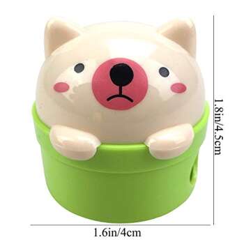 SZJHXIN Pencil Sharpener, Pack of 4 Pencil Sharpener Manual Cute Cartoon Bear Colored Hand Held Penc...