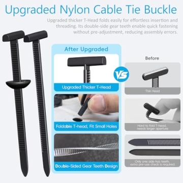 Upgraded Nylon Cable Tie Buckles – Heavy-Duty 100+100Pcs Kit for Fastening & Repair