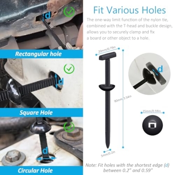 Durable Nylon Cable Tie Buckles for Automotive & Home