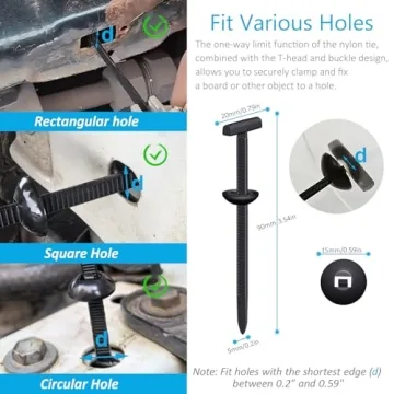 Durable Nylon Cable Tie Buckles for Automotive & Home