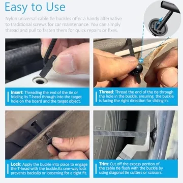 Durable Nylon Cable Tie Buckles for Automotive & Home