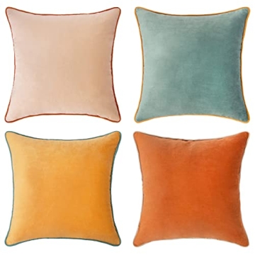 Vibrant 4-Piece Velvet Pillow Set for Stylish Homes
