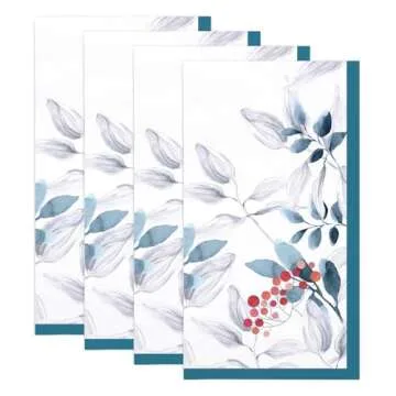 WRAPAHOLIC 50Pcs Christmas Guest Napkins - 3 Ply Watercolor Holly Disposable Guest Napkin for Christmas Party Supplies Tableware, Xmas Holiday Party Decorative Towels - 4.3 x 7.9 In