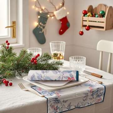 WRAPAHOLIC 50Pcs Christmas Guest Napkins - 3 Ply Watercolor Holly Disposable Guest Napkin for Christmas Party Supplies Tableware, Xmas Holiday Party Decorative Towels - 4.3 x 7.9 In