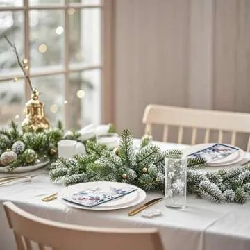 WRAPAHOLIC 50Pcs Christmas Guest Napkins - 3 Ply Watercolor Holly Disposable Guest Napkin for Christmas Party Supplies Tableware, Xmas Holiday Party Decorative Towels - 4.3 x 7.9 In