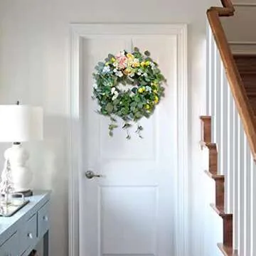 WANNA-CUL 24 Inch Spring Summer Hydrangea Wreath