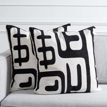 SAFAVIEH 24-Inch Maize Black Throw Pillows Set of 2