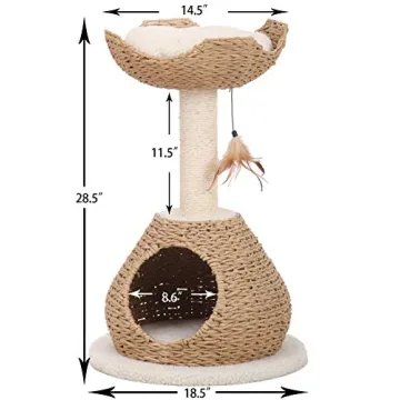 PetPals Stylish Paper Rope Cat Tree for Cats & Home