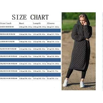 Women's Warm Solid Color Jacket Long Soft Long-Sleeved Knitted Sweater Thick Hooded Plus Size Cardigan Women's Clothing (Small,White)