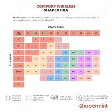SHAPERMINT Women's Wirefree Compression Bra 2 Pack