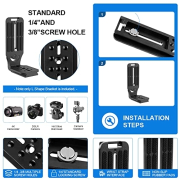 TOSICAM Camera L Bracket for Quick Orientation Switch