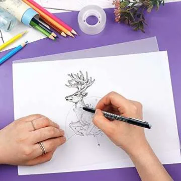 WeLiu Translucent Vellum Paper 8.5x11 Inches, 50 Sheets Printable Transparent 93GSM/63LBS Vellum Paper for Printing Sketching Tracing Drawing